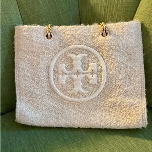 Tory Burch Cream Textured Shoulder Bag